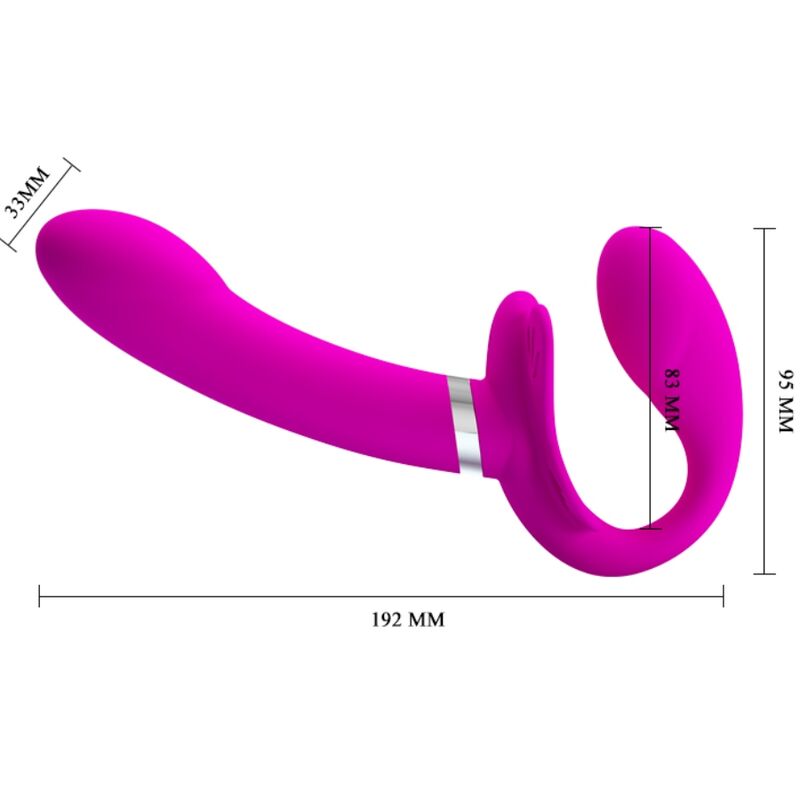PRETTY LOVE - VALERIE DOUBLE STRAP-ON VIBRATOR 12 VIBRATIONS PURPLE - NOCTURNA DESIRES