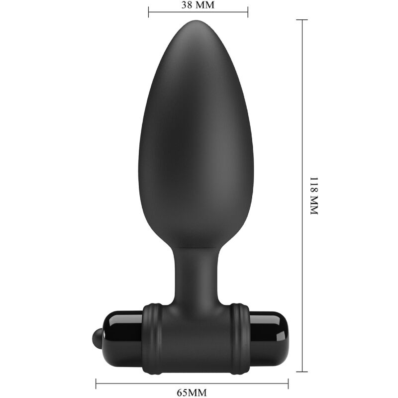 PRETTY LOVE - VIBRA BUTT PLUG 2 ANAL PLUG 10 VIBRATIONS BLACK - NOCTURNA DESIRES