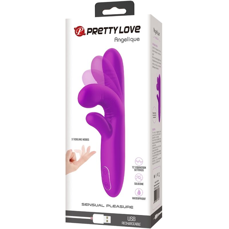 PRETTY LOVE - ANGELIQUE MULTIFUNCTION VIBRATOR + CLITORIS STIMULATOR PURPLE - NOCTURNA DESIRES