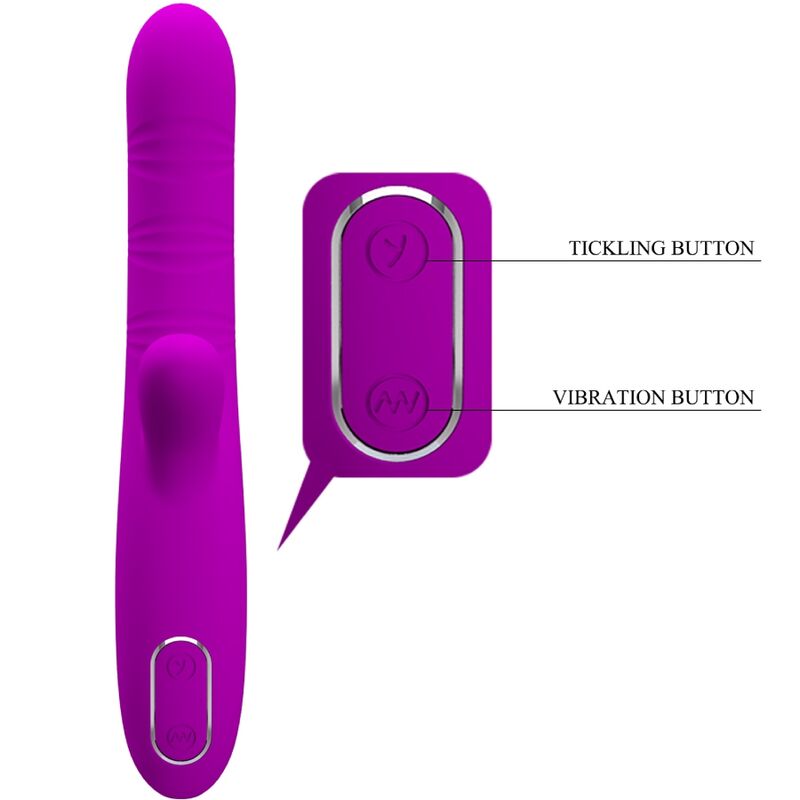 PRETTY LOVE - ANGELIQUE MULTIFUNCTION VIBRATOR + CLITORIS STIMULATOR PURPLE - NOCTURNA DESIRES