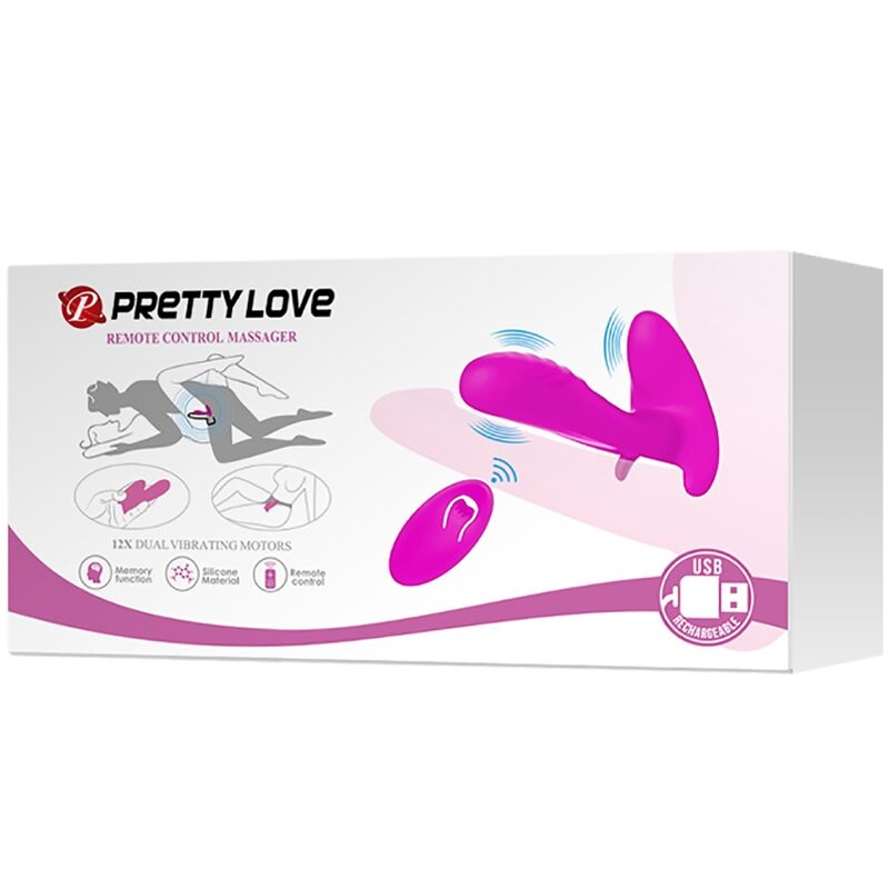 PRETTY LOVE - MASSAGER & VIBRATOR 12 VIBRATIONS REMOTE CONTROL PURPLE - NOCTURNA DESIRES