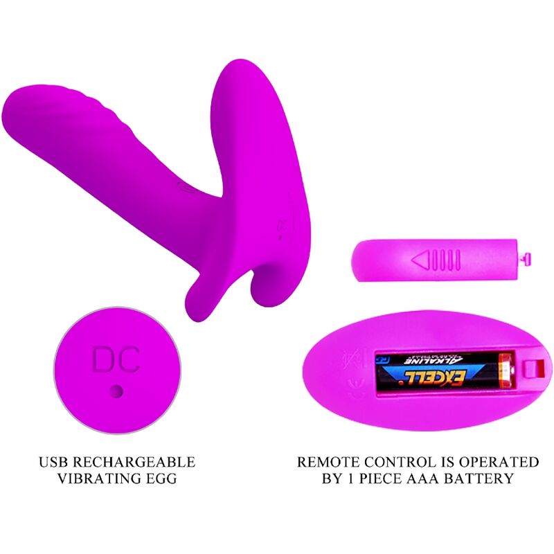 PRETTY LOVE - MASSAGER & VIBRATOR 12 VIBRATIONS REMOTE CONTROL PURPLE - NOCTURNA DESIRES
