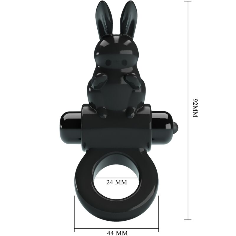 PRETTY LOVE - EXCITING RING RABBIT VIBRATOR RING 10 VIBRATIONS BLACK - NOCTURNA DESIRES