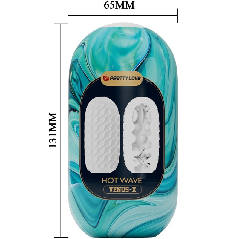 PRETTY LOVE - HOT WAVE SILICONE MALE MASTURBATOR WHITE - NOCTURNA DESIRES
