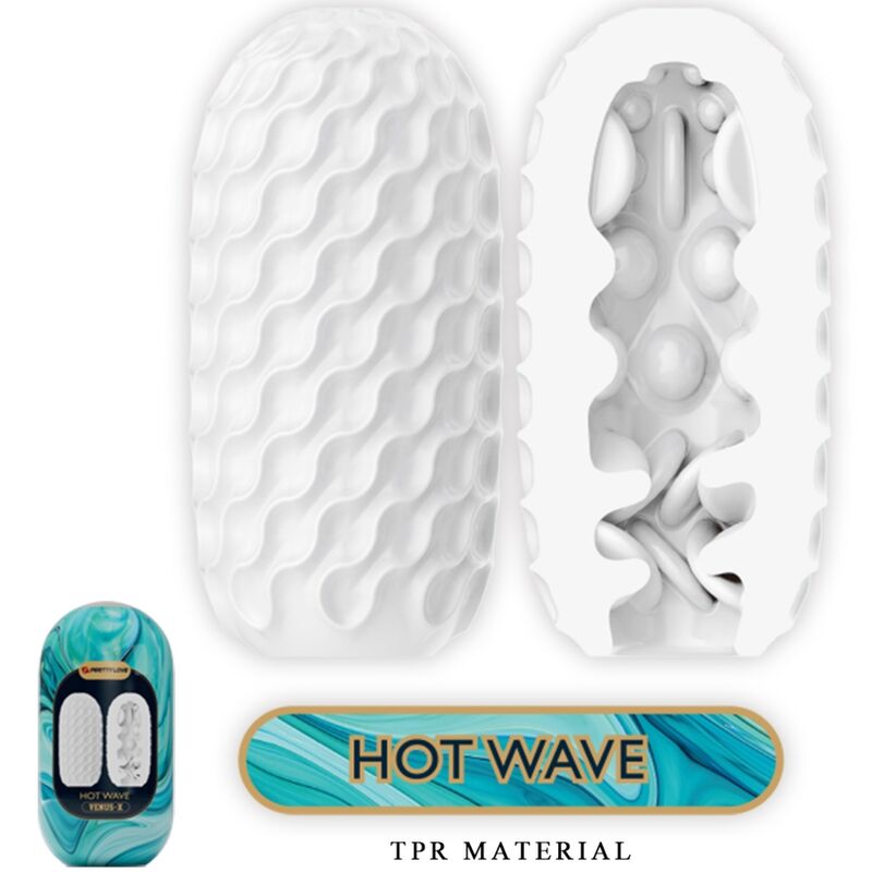 PRETTY LOVE - HOT WAVE SILICONE MALE MASTURBATOR WHITE - NOCTURNA DESIRES
