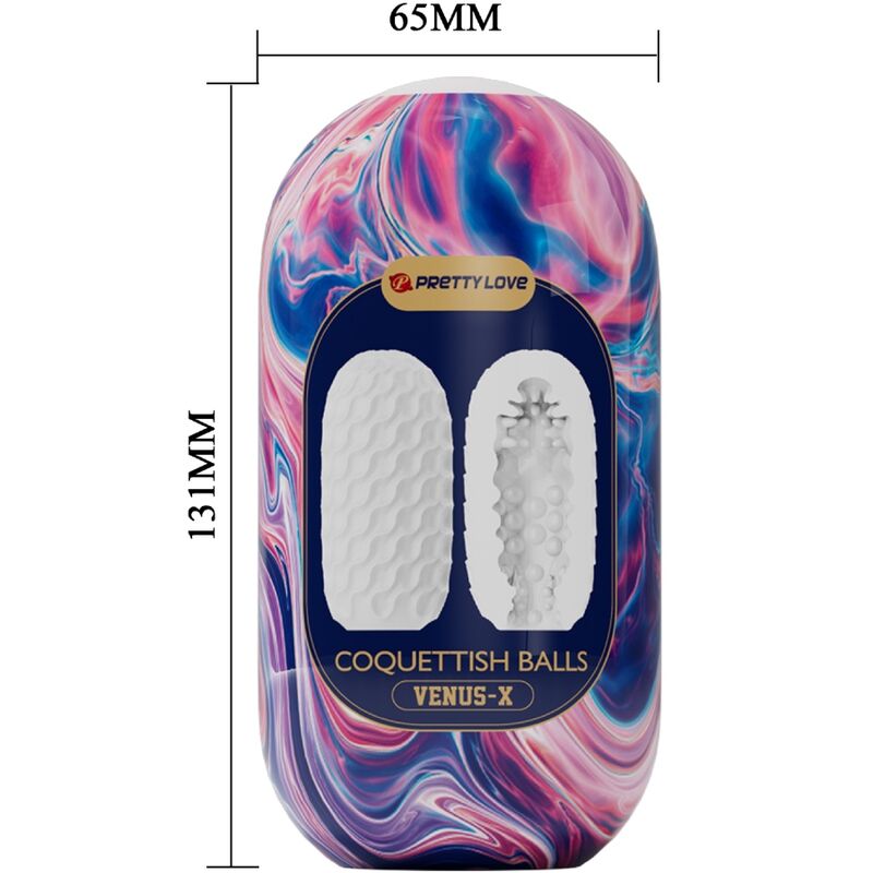 PRETTY LOVE - COQUETTISH BALLS SILICONE MALE MASTURBATOR WHITE - NOCTURNA DESIRES