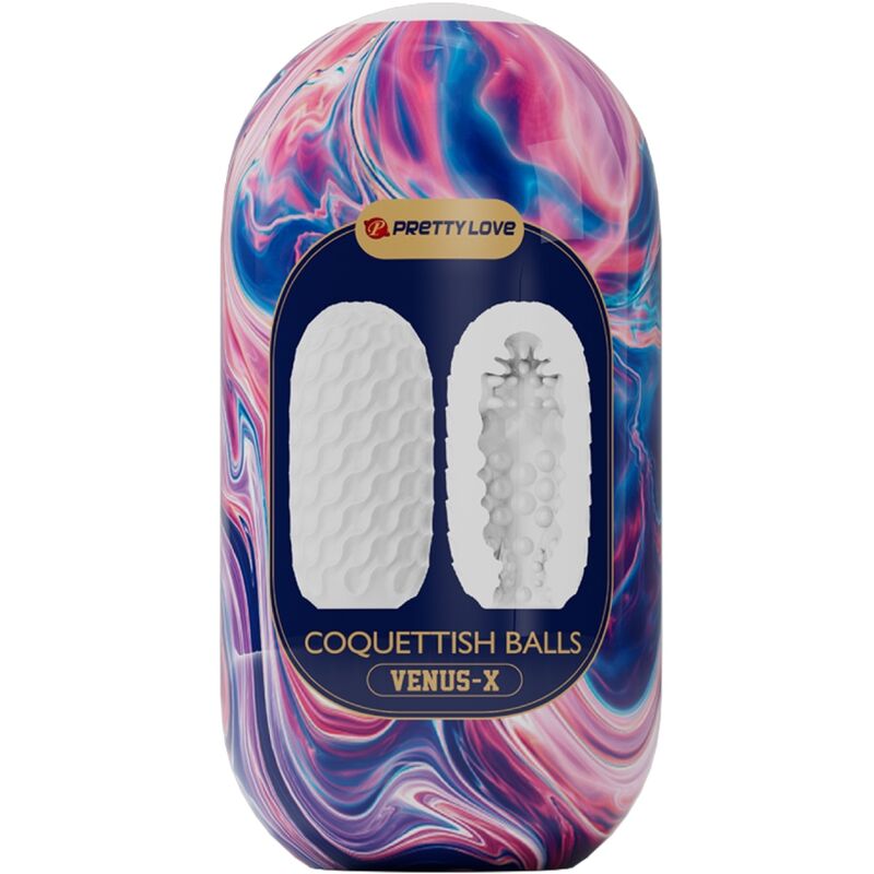 PRETTY LOVE - COQUETTISH BALLS SILICONE MALE MASTURBATOR WHITE - NOCTURNA DESIRES