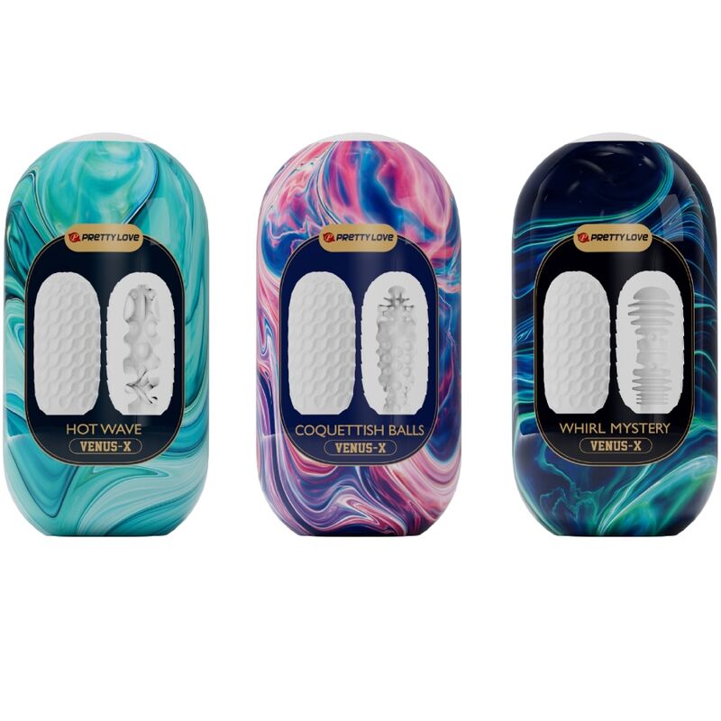 PRETTY LOVE - VENUS X 15 SILICONE MALE MASTURBATORS WHITE - NOCTURNA DESIRES