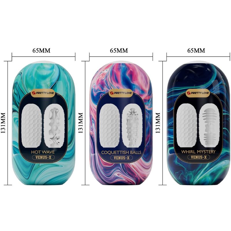PRETTY LOVE - VENUS X 15 SILICONE MALE MASTURBATORS WHITE - NOCTURNA DESIRES