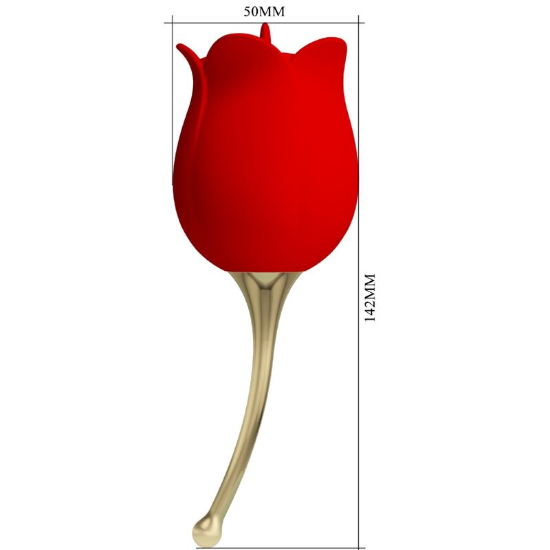 PRETTY LOVE - ROSE LOVER ROSE CLITORIS STIMULATOR 12 VIBRATIONS RED - NOCTURNA DESIRES
