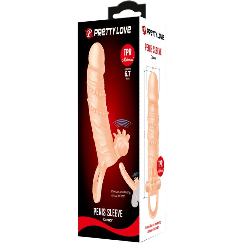 PRETTY LOVE - CONNOR PENIS SLEEVE + CLITORIS STIMULATOR FLESH - NOCTURNA DESIRES