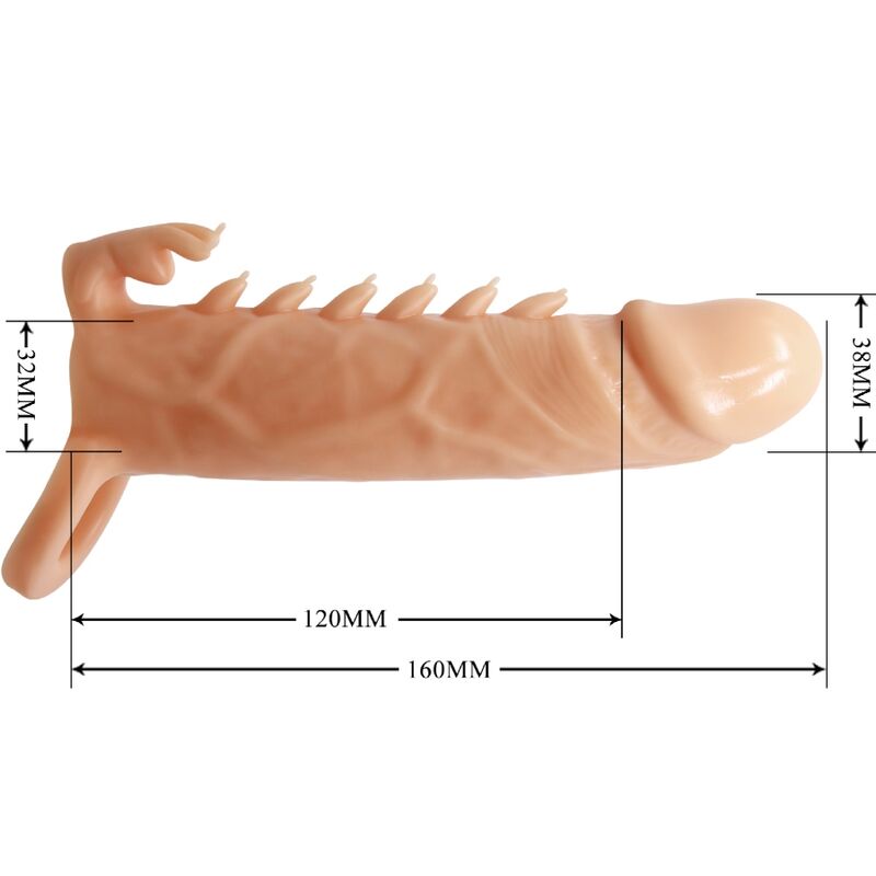 PRETTY LOVE - EMMIT PENIS SLEEVE + CLITORIS STIMULATOR FLESH - NOCTURNA DESIRES
