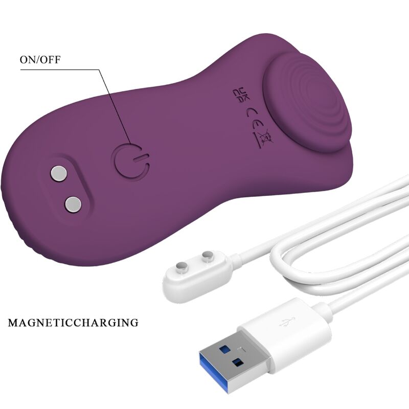 PRETTY LOVE - MANE LAY ON CLITORIS MASSAGER 10 VIBRATIONS REMOTE CONTROL PURPLE - NOCTURNA DESIRES