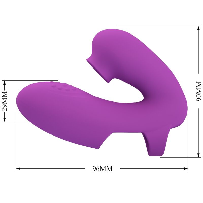PRETTY LOVE - ATHENA FINGER VIBRATOR WITH CLITORIS STIMULATOR PURPLE - NOCTURNA DESIRES