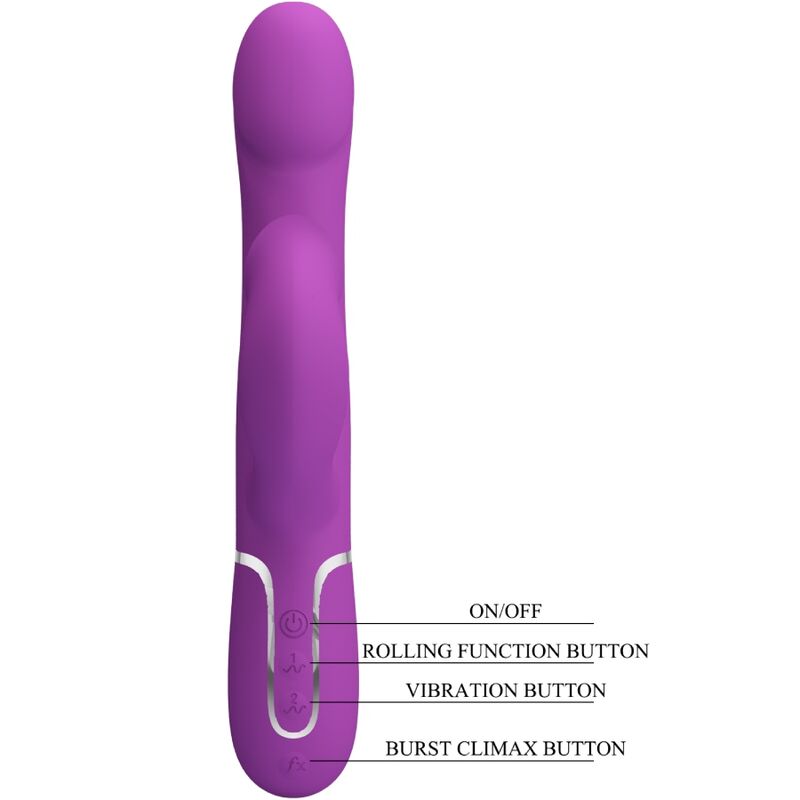PRETTY LOVE - 4 IN 1 MULTIFUNCTION VIBRATOR & STIMULATOR PURPLE - NOCTURNA DESIRES