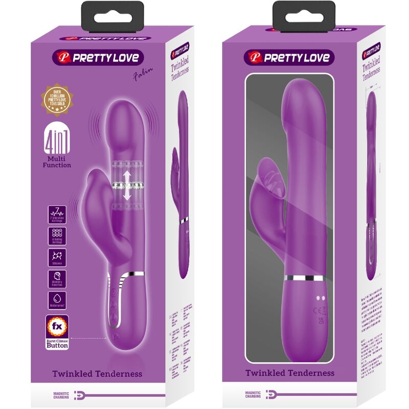 PRETTY LOVE - 4 IN 1 MULTIFUNCTION VIBRATOR & STIMULATOR PURPLE - NOCTURNA DESIRES