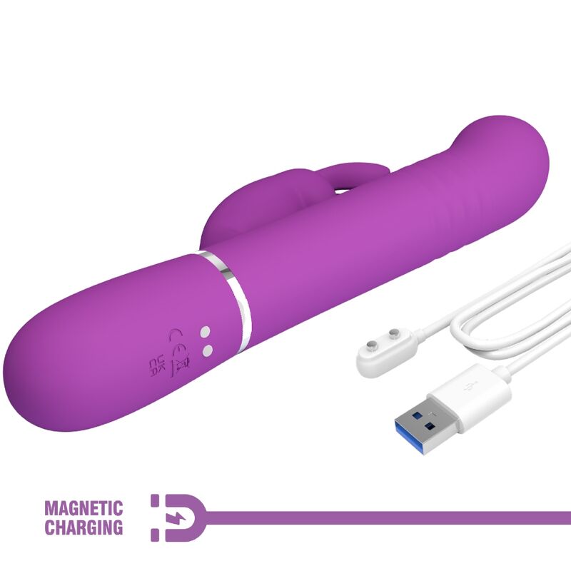 PRETTY LOVE - COALE 4 IN 1 MULTIFUNCTION RABBIT VIBRATOR  PURPLE - NOCTURNA DESIRES