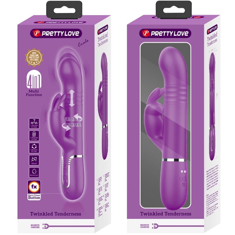 PRETTY LOVE - COALE 4 IN 1 MULTIFUNCTION RABBIT VIBRATOR  PURPLE - NOCTURNA DESIRES