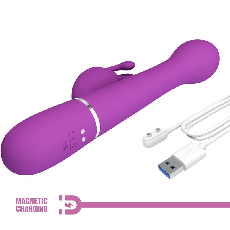 PRETTY LOVE - DEJON 3 IN 1 MULTIFUNCTION RABBIT VIBRATOR  PURPLE - NOCTURNA DESIRES