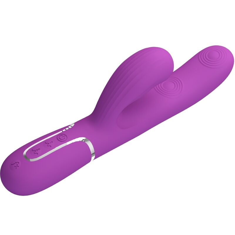 PRETTY LOVE - PERLITA 3 IN 1 MULTIFUNCTION RABBIT VIBRATOR  PURPLE - NOCTURNA DESIRES