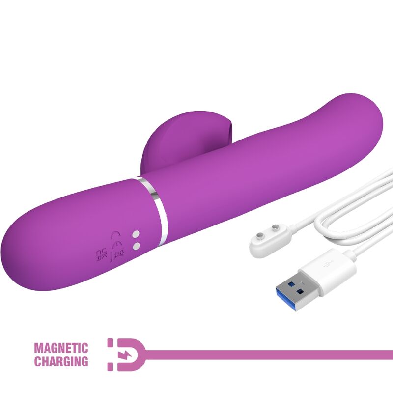 PRETTY LOVE - PERLITA 3 IN 1 MULTIFUNCTION RABBIT VIBRATOR  PURPLE - NOCTURNA DESIRES