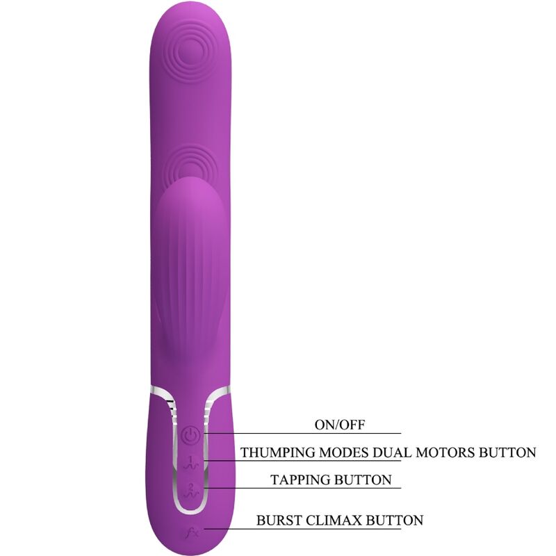 PRETTY LOVE - PERLITA 3 IN 1 MULTIFUNCTION RABBIT VIBRATOR  PURPLE - NOCTURNA DESIRES