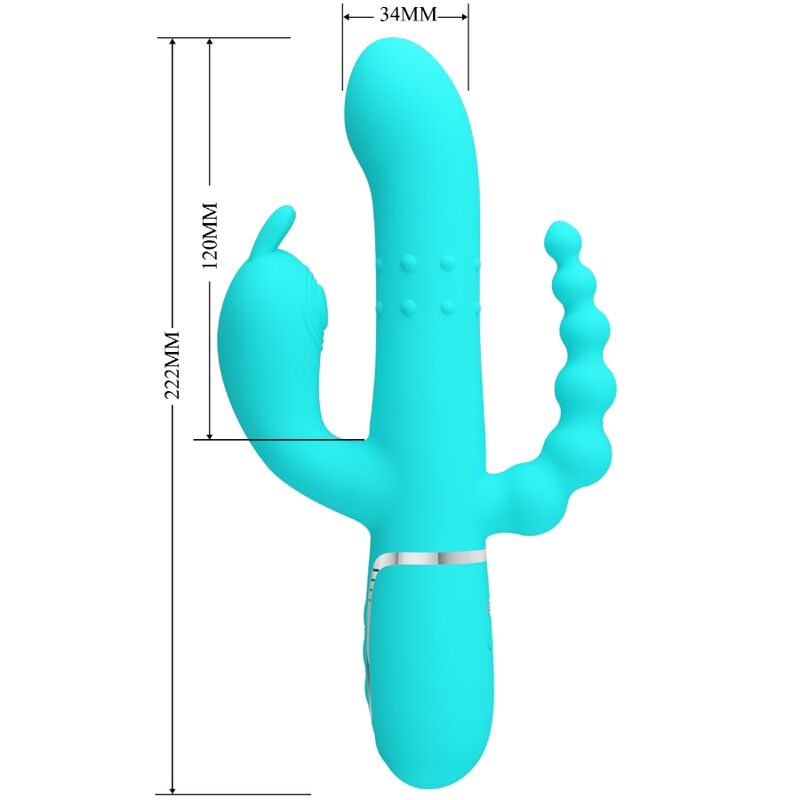 PRETTY LOVE - CAMMY 4 IN 1 MULTIFUNCTION TRIPPLE RABBIT VIBRATOR  BLUE - NOCTURNA DESIRES