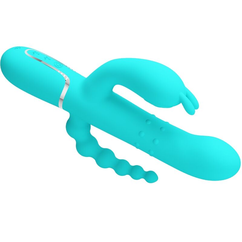 PRETTY LOVE - CAMMY 4 IN 1 MULTIFUNCTION TRIPPLE RABBIT VIBRATOR  BLUE - NOCTURNA DESIRES