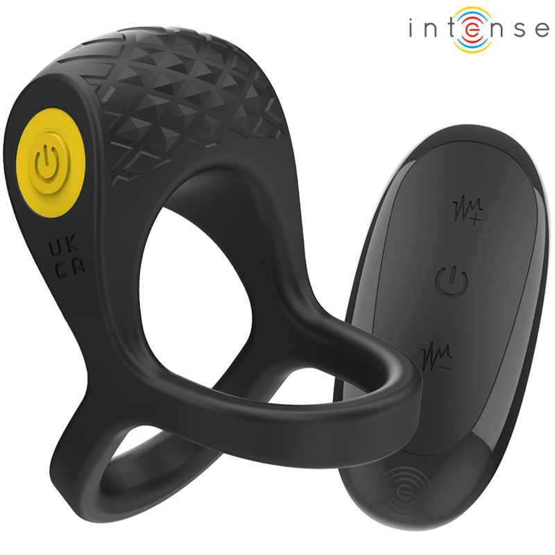INTENSE - ALEX VIBRATOR DOUBLE PENIS RING 10 VIBRATIONS BLACK - NOCTURNA DESIRES