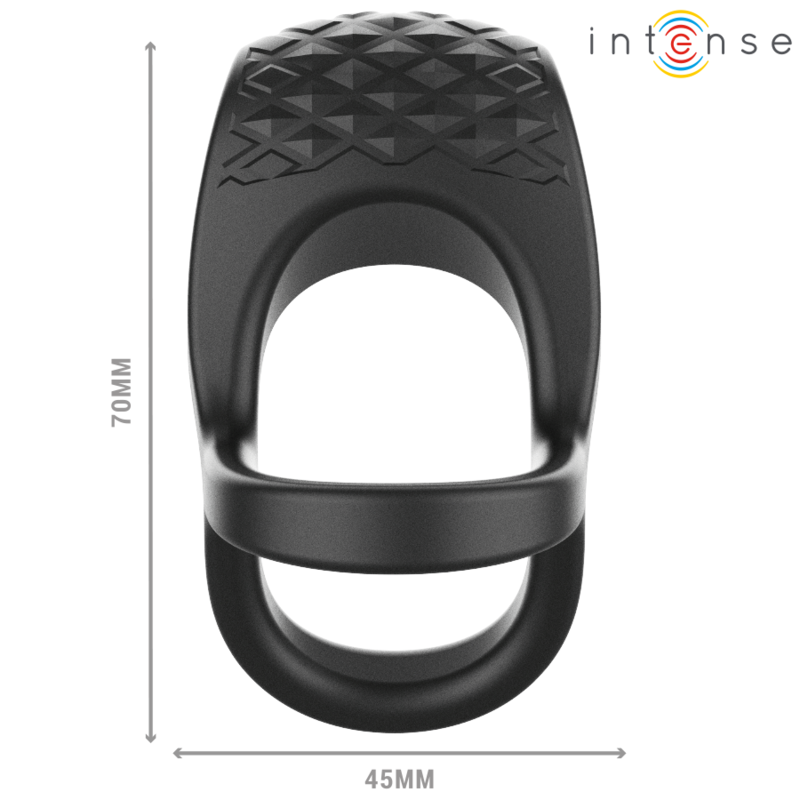 INTENSE - ALEX VIBRATOR DOUBLE PENIS RING 10 VIBRATIONS BLACK - NOCTURNA DESIRES