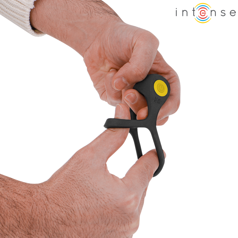 INTENSE - ALEX VIBRATOR DOUBLE PENIS RING 10 VIBRATIONS BLACK - NOCTURNA DESIRES