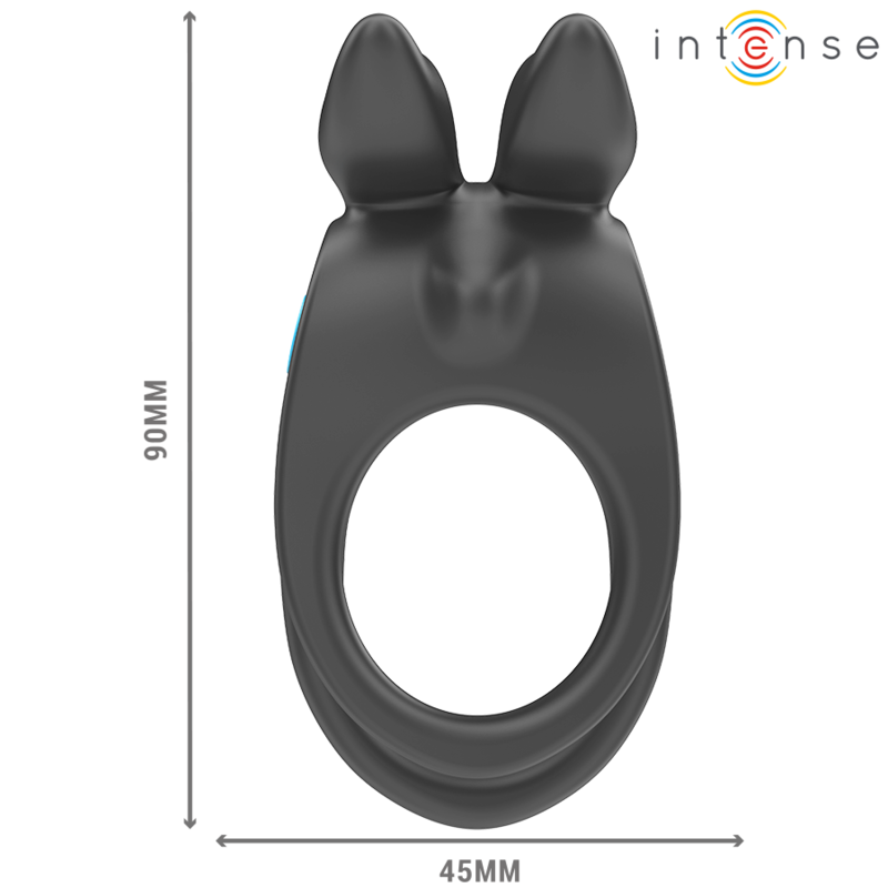 INTENSE - SAM VIBRATOR DOUBLE PENIS RING 10 VIBRATIONS BLACK - NOCTURNA DESIRES