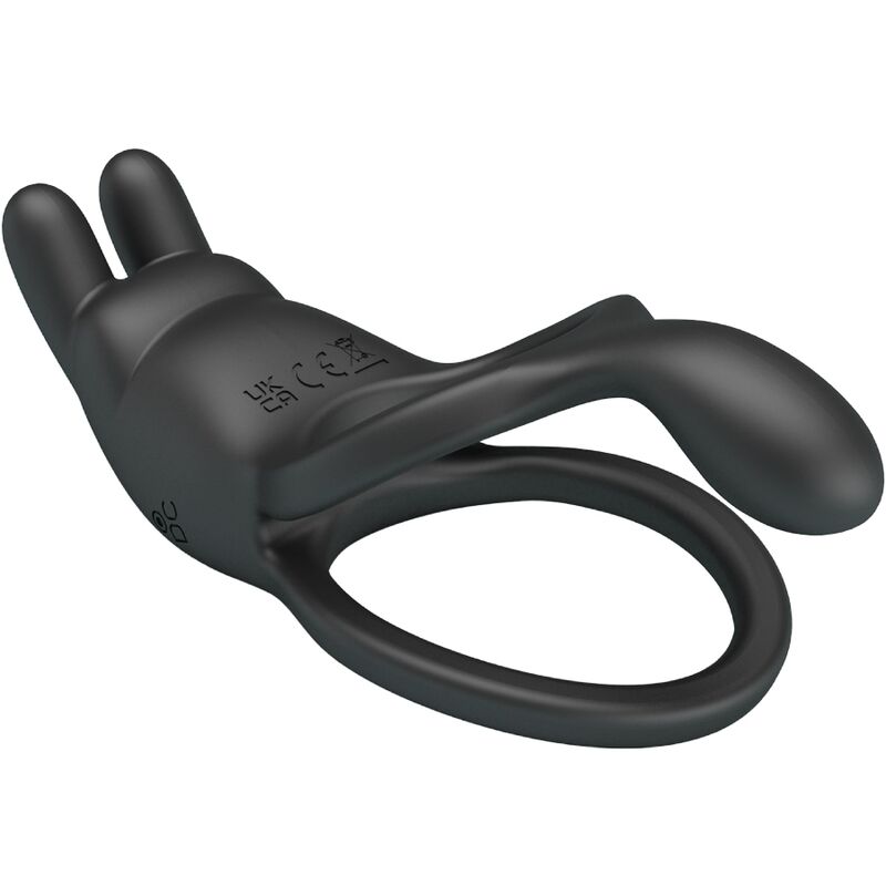 PRETTY LOVE - SETH DOUBLE VIBRATING RING RABBIT 7 VIBRATIONS BLACK - NOCTURNA DESIRES