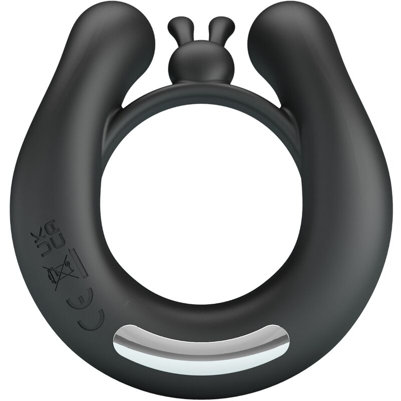 PRETTY LOVE - DAHLIA VIBRATING RING + CLITORIS STIMULATOR 12 VIBRATIONS BLACK - NOCTURNA DESIRES