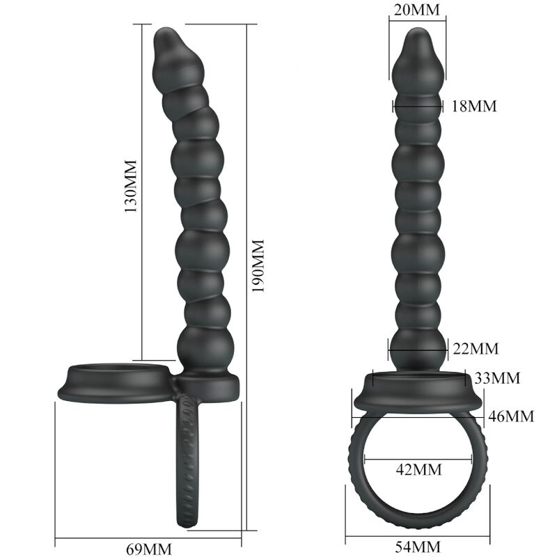 PRETTY LOVE - DILLION DOUBLE PENETRATION COCK RING BLACK - NOCTURNA DESIRES