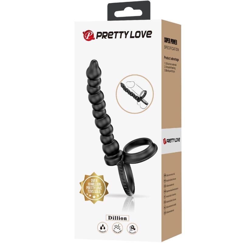 PRETTY LOVE - DILLION DOUBLE PENETRATION COCK RING BLACK - NOCTURNA DESIRES