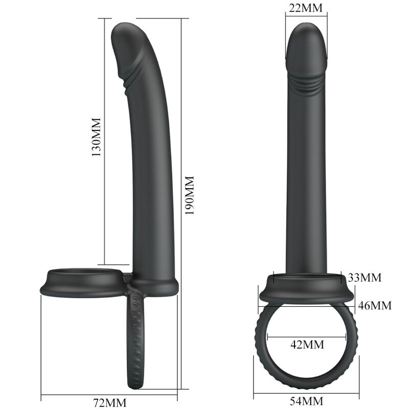 PRETTY LOVE - DILLION DOUBLE PENETRATION DOUBLE COCK RING BLACK - NOCTURNA DESIRES