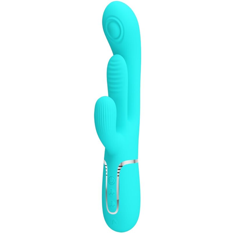 PRETTY LOVE - SHANIA TRIPLE RABBIT MULTIFUNCTION VIBRATOR 3 IN 1 BLUE - NOCTURNA DESIRES
