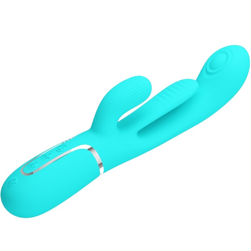 PRETTY LOVE - SHANIA TRIPLE RABBIT MULTIFUNCTION VIBRATOR 3 IN 1 BLUE - NOCTURNA DESIRES