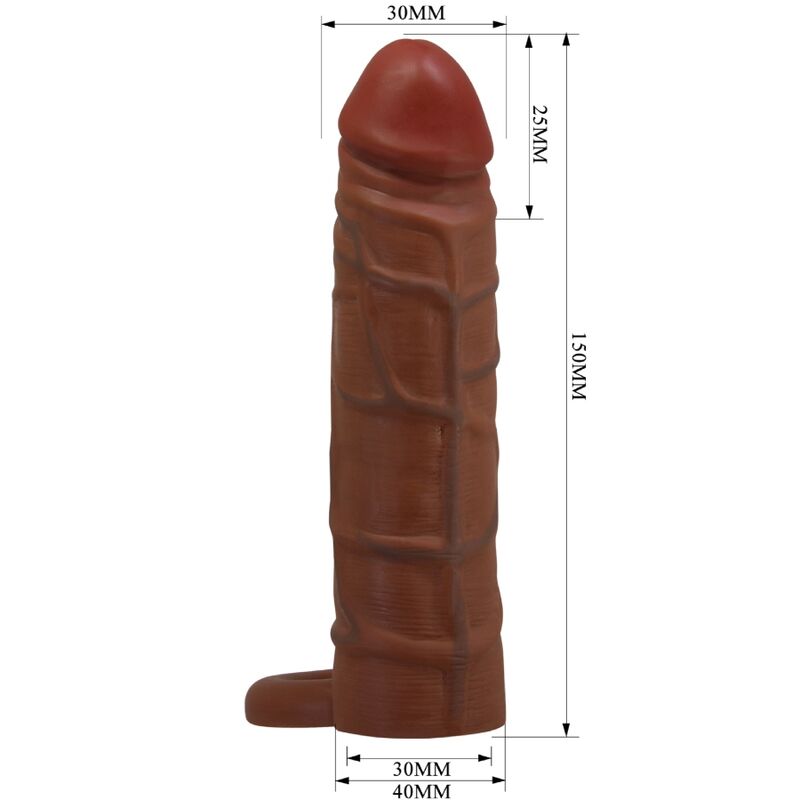PRETTY LOVE - KAILE PENIS SLEEVE WITH 2.5 CM EXTENSION MULATTO - NOCTURNA DESIRES