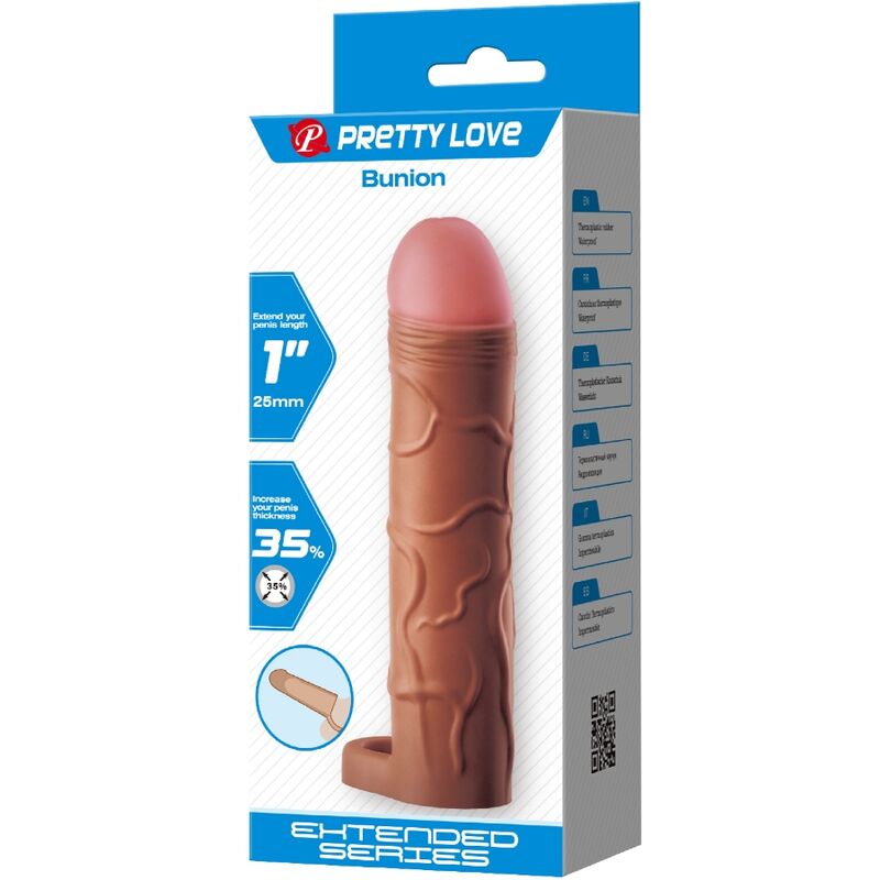 PRETTY LOVE - BUNION PENIS SLEEVE WITH 2.5 CM EXTENSION MULATTO - NOCTURNA DESIRES