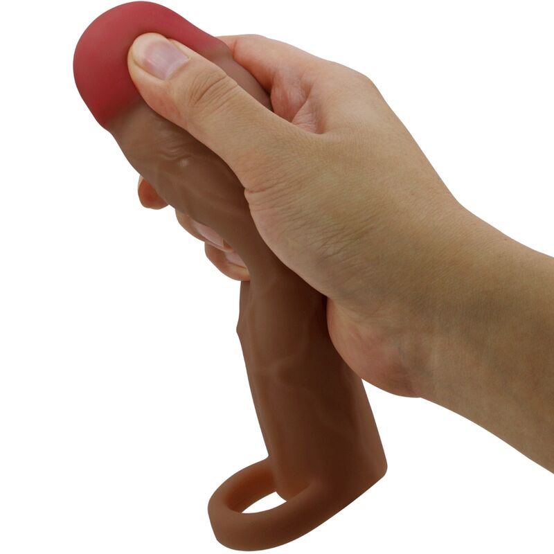 PRETTY LOVE - HANI PENIS SLEEVE WITH 5 CM EXTENSION MULATTO - NOCTURNA DESIRES