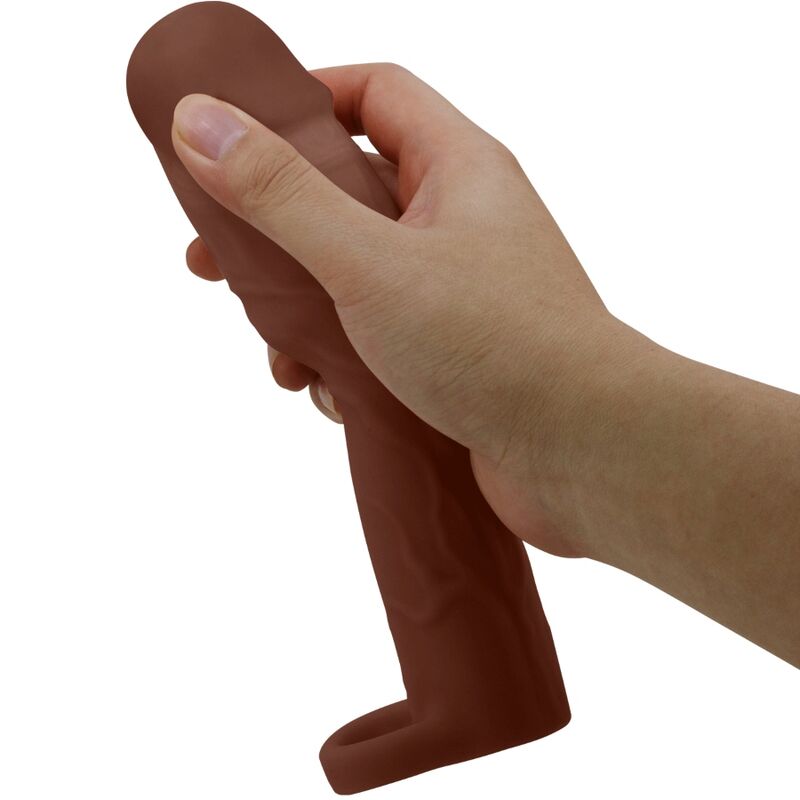 PRETTY LOVE - GERD PENIS SLEEVE WITH 7.6 CM EXTENSION MULATTO - NOCTURNA DESIRES