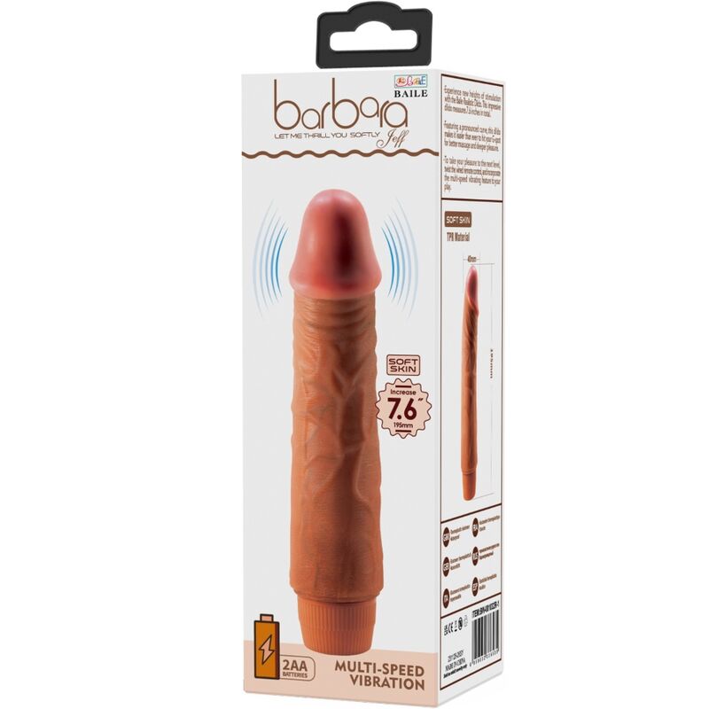 BAILE - JEFF REALISTIC VIBRATOR 19.5 CM MULATTO - NOCTURNA DESIRES