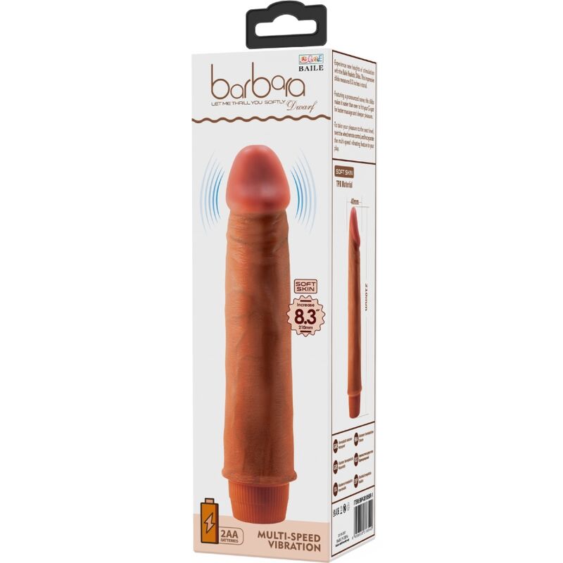 BAILE - DWARF REALISTIC VIBRATOR 21 CM MULATTO - NOCTURNA DESIRES