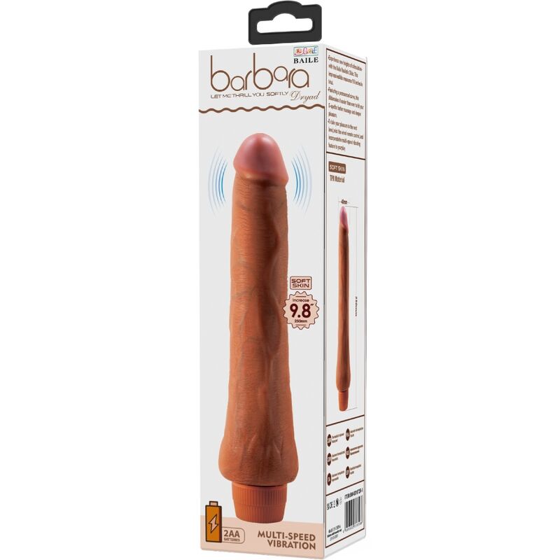 BAILE - DRYAD REALISTIC VIBRATOR 25 CM MULATTO - NOCTURNA DESIRES