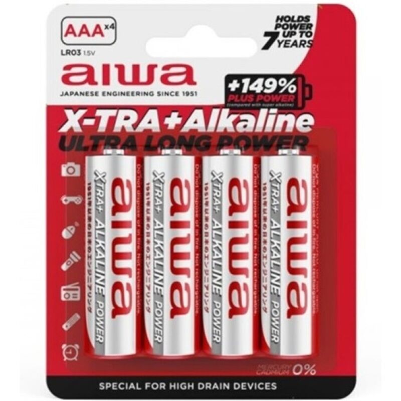 AIWA - X-TRA ALKALINE AAA ALKALINE BATTERY LR03 BLISTER*4 - NOCTURNA DESIRES