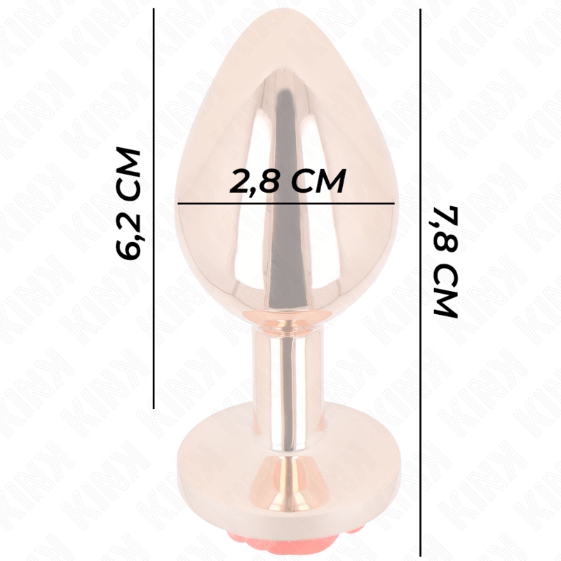 KINK - PINK GOLD ANAL PLUG WITH RED ROSE S - NOCTURNA DESIRES