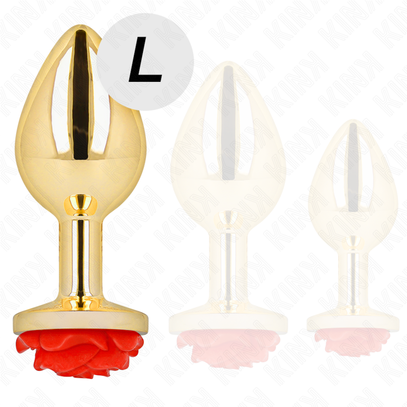 KINK -  PLUG ANAL GOLD ROSE RED SIZE L - NOCTURNA DESIRES