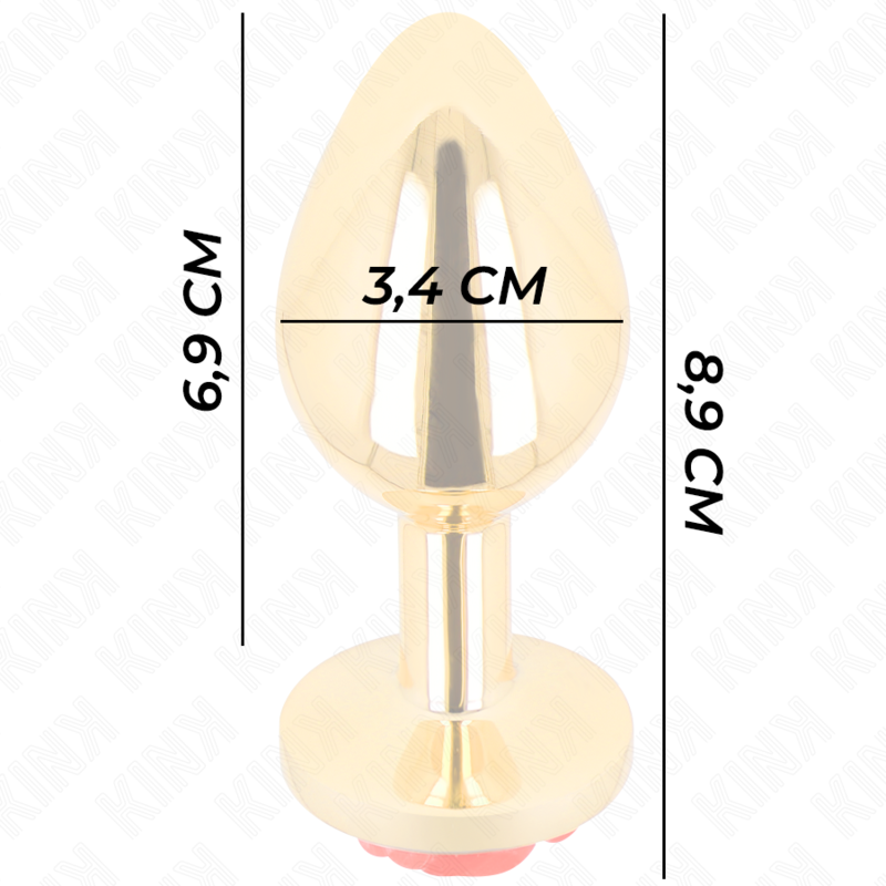 KINK -  PLUG ANAL GOLD ROSE RED SIZE M - NOCTURNA DESIRES